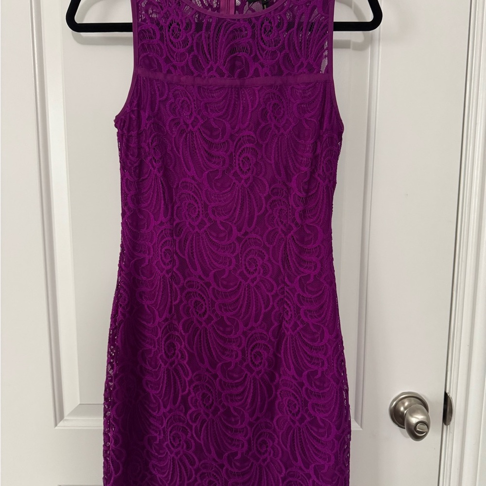 Laundry By Shelli Segal Purple Sheath Mini Dress Sleeveless